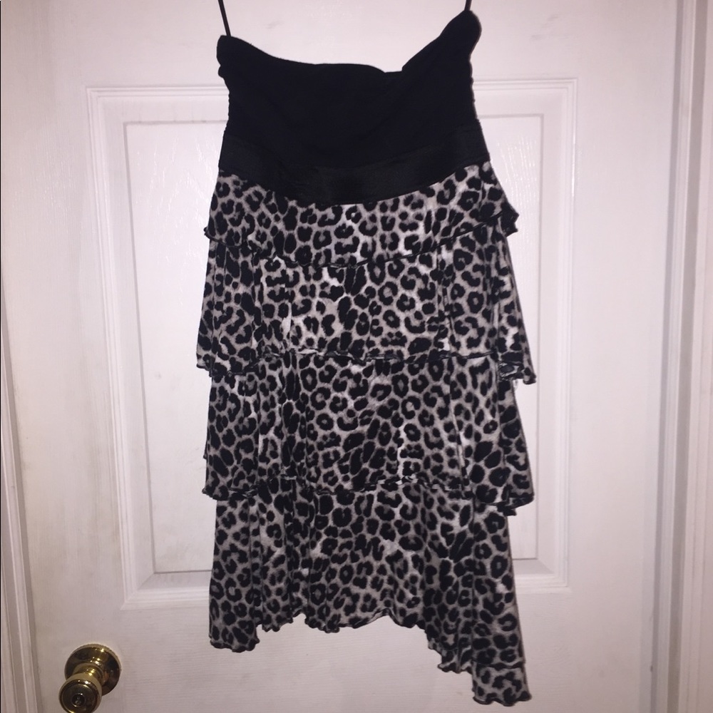 Express Strapless Ruffled Midi Dress